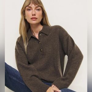 reformation brooklyn cashmere polo